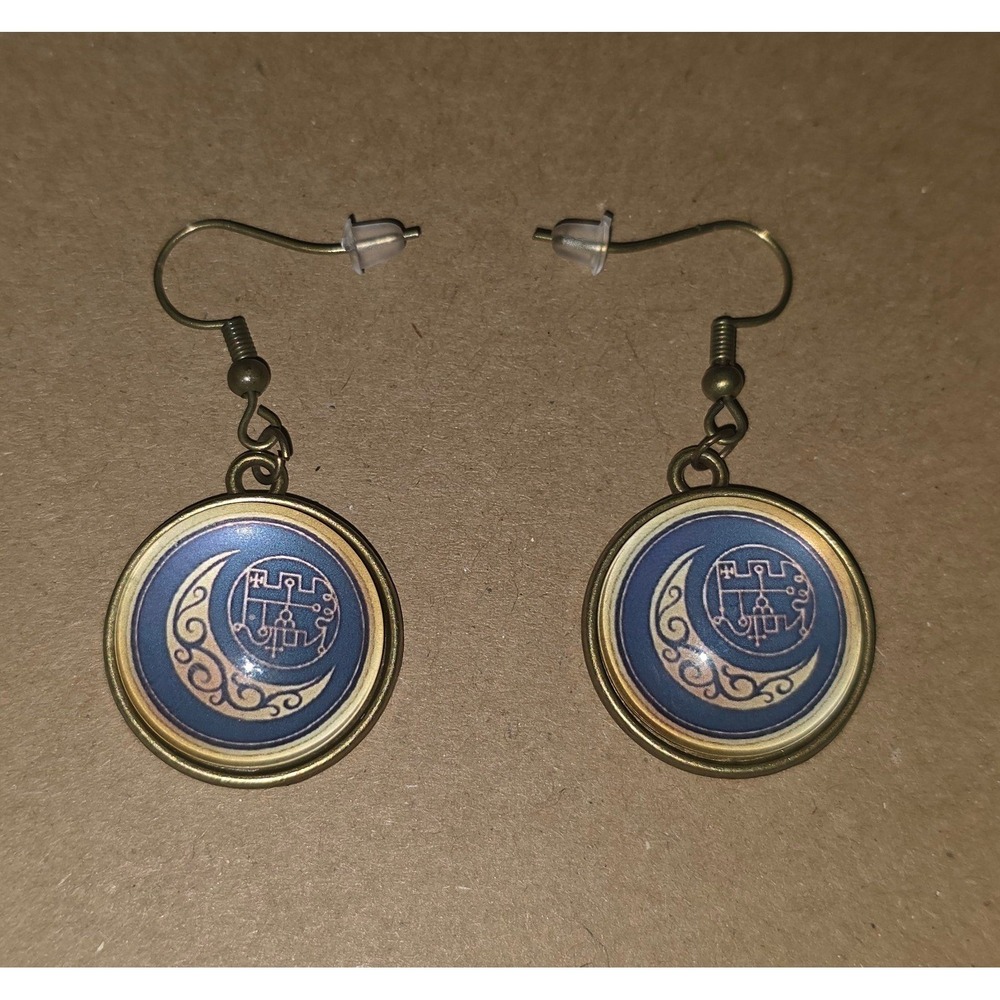 Stolas Grimiore Inspired Hook Earrings Hypoallergenic Handmade Helluva Boss